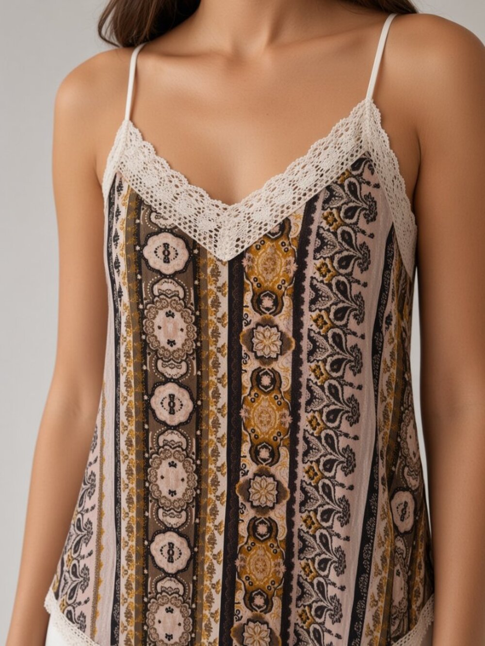 POL Brand Embroidered Semi Sheer Camisole